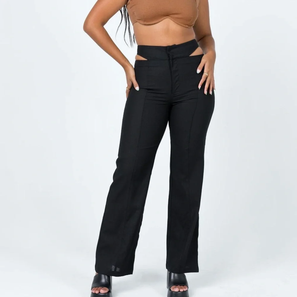 Princess Polly Alexia Wide Leg Pants Black NWOT - Picture 12 of 14